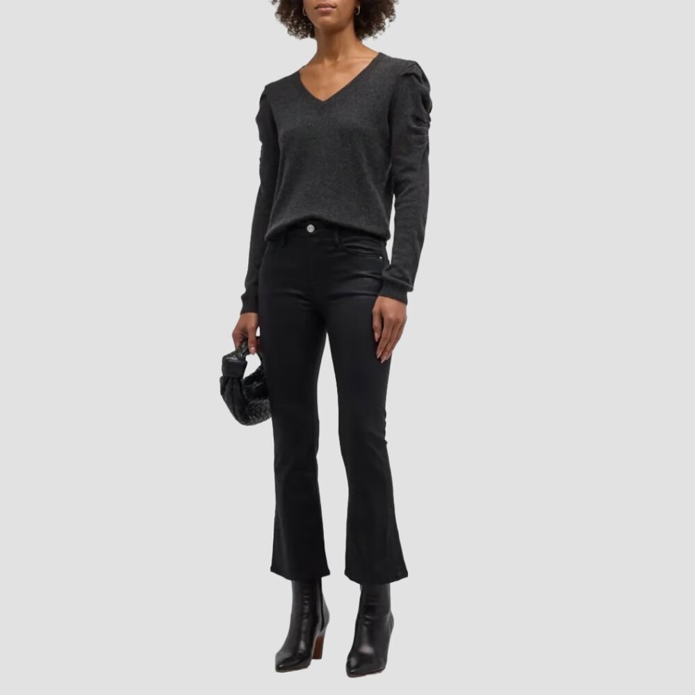 Frame Le‎ Crop Mini Boot Black Jeans Houndstooth Minimalist Capsule Bootcut